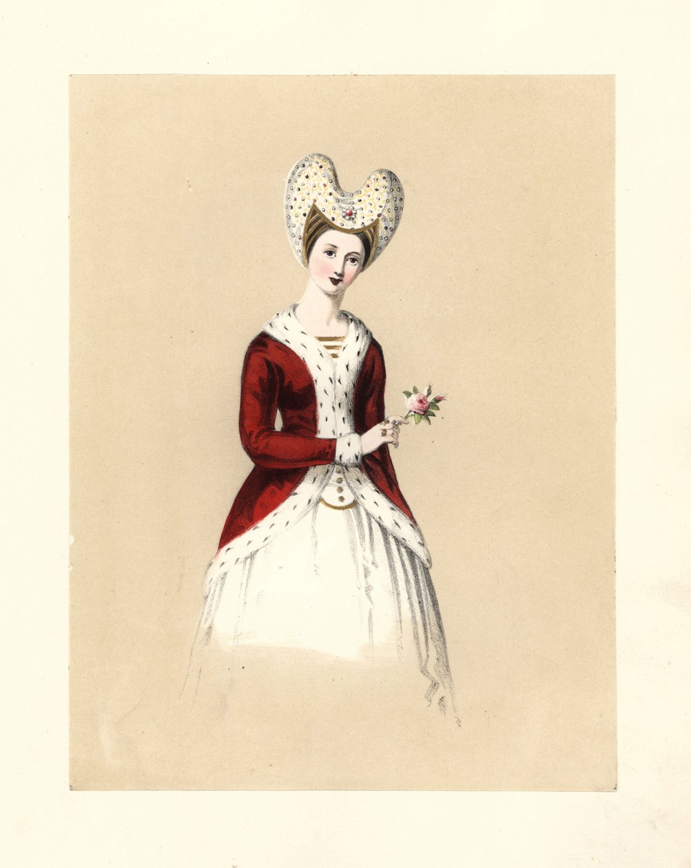 La moda durante el reinado de Enrique V y VI, ilustración de 