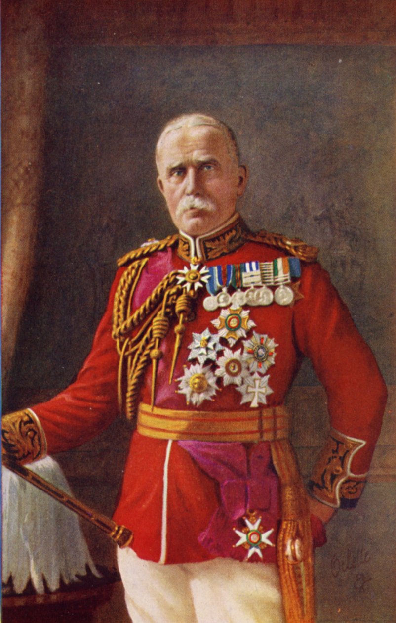 Mariscal de campo Sir John French (litografía en color) de English School