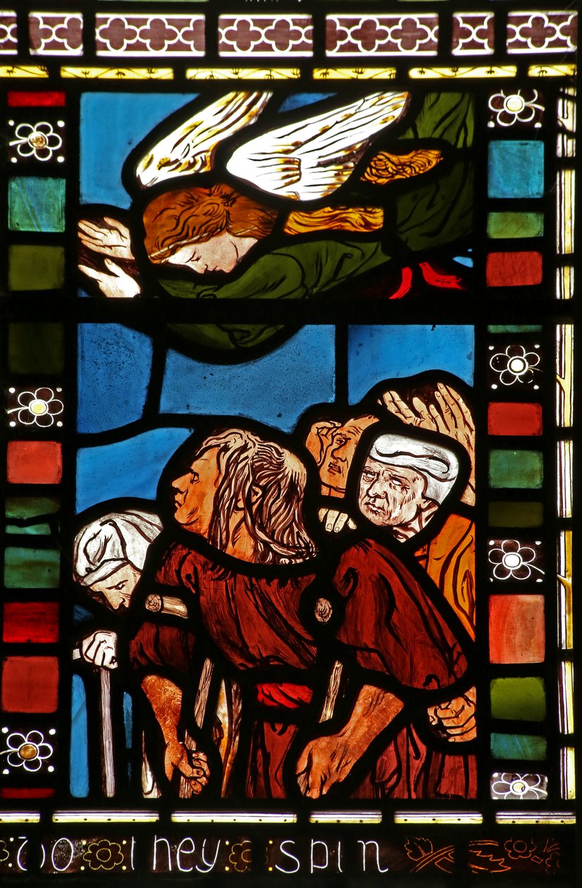 Figuras asistiendo al Sermón del Monte de English School