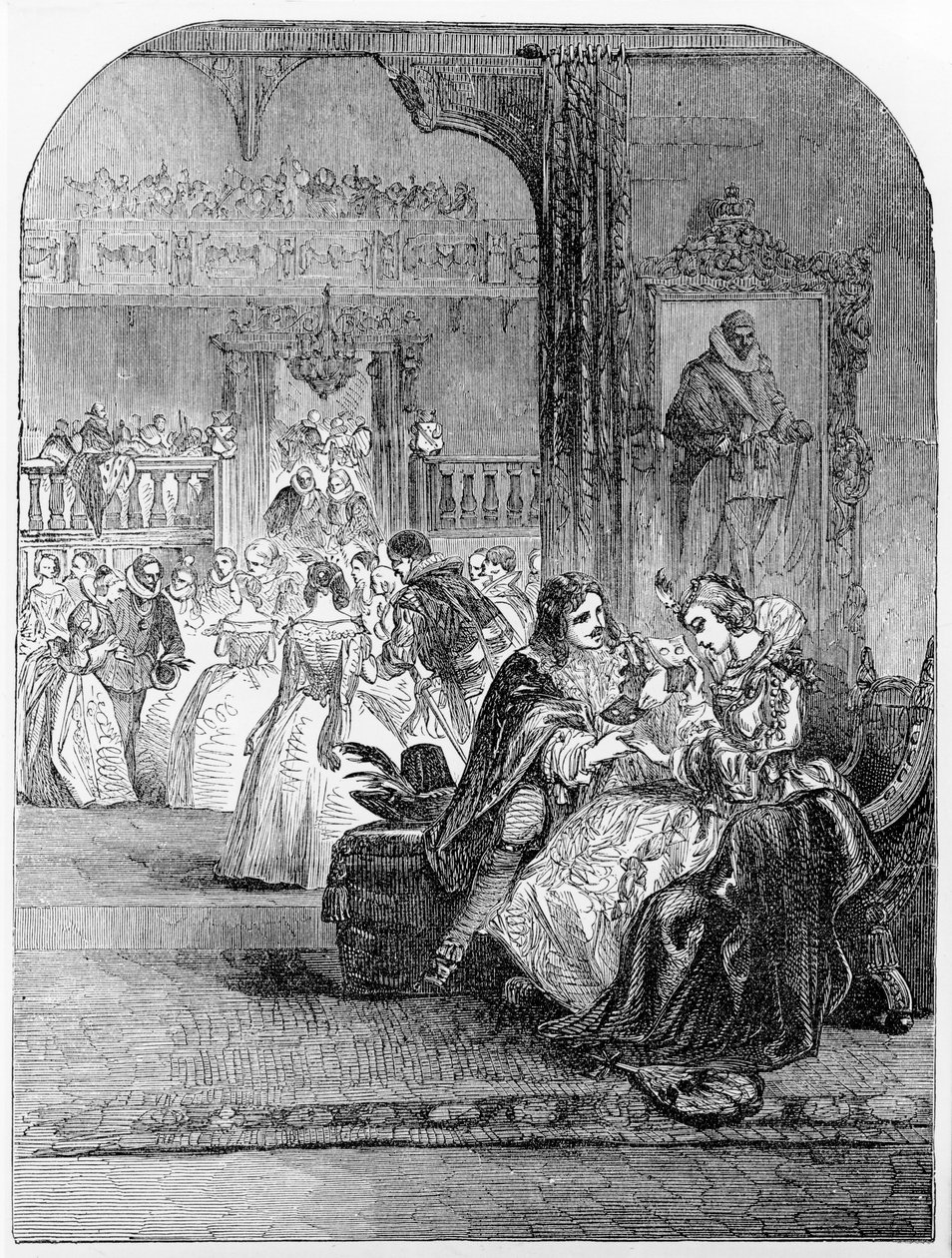 Primera entrevista del Príncipe Carlos (1600-49) con la Princesa Henrietta (1609-69) en París de English School