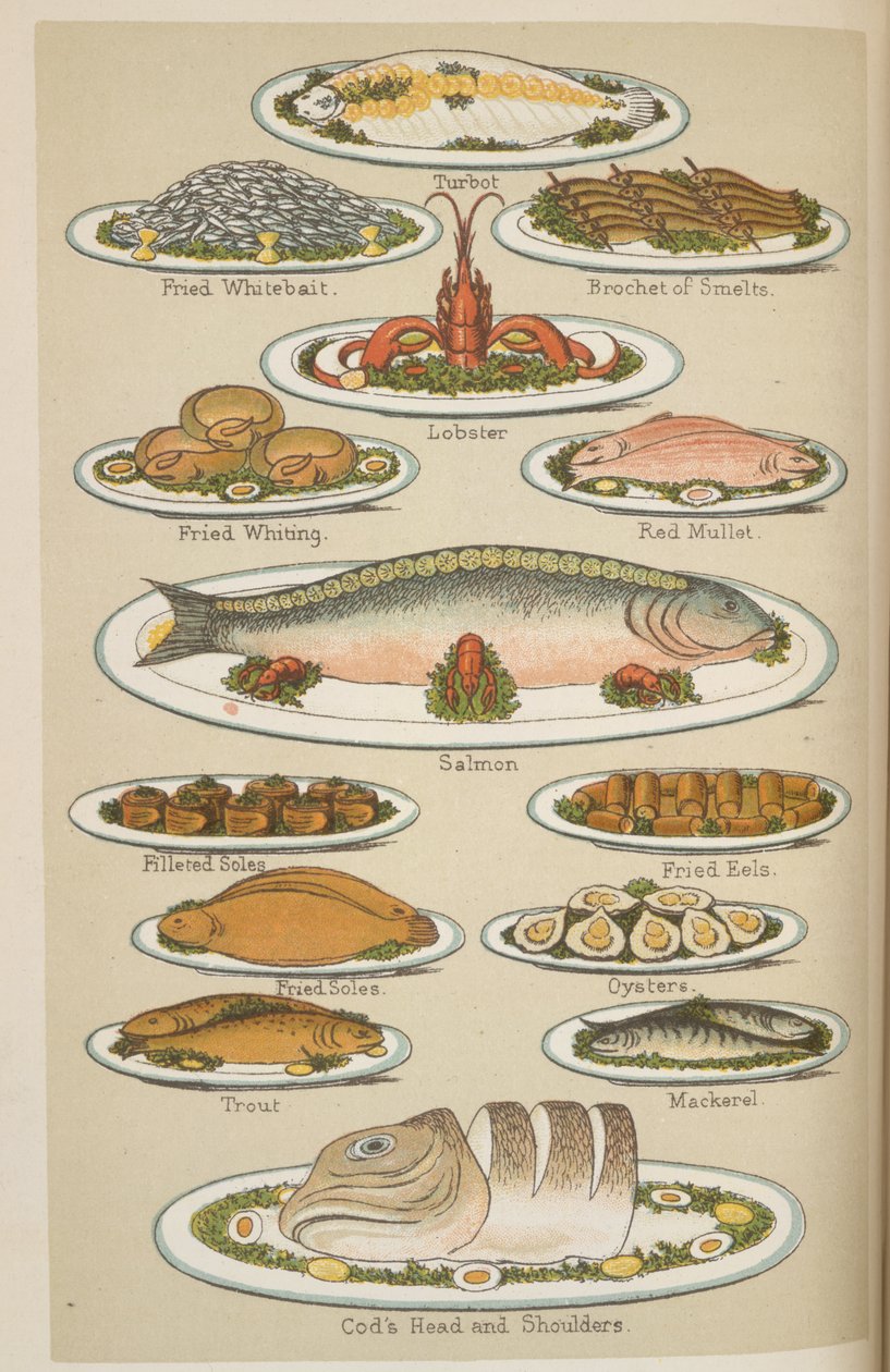 Platos de pescado, del 