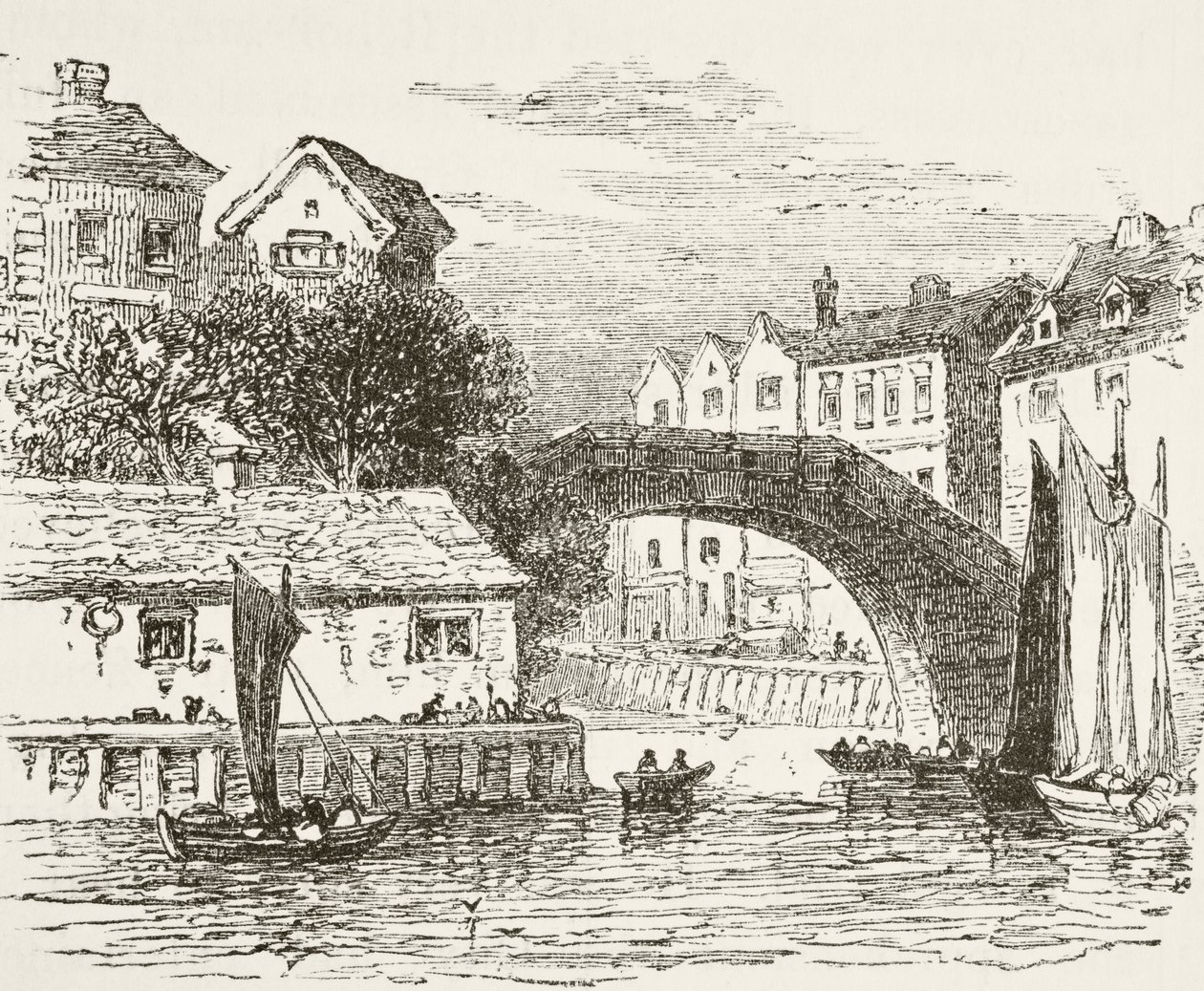 Puente de la Flota, Londres en el siglo XVII, de 