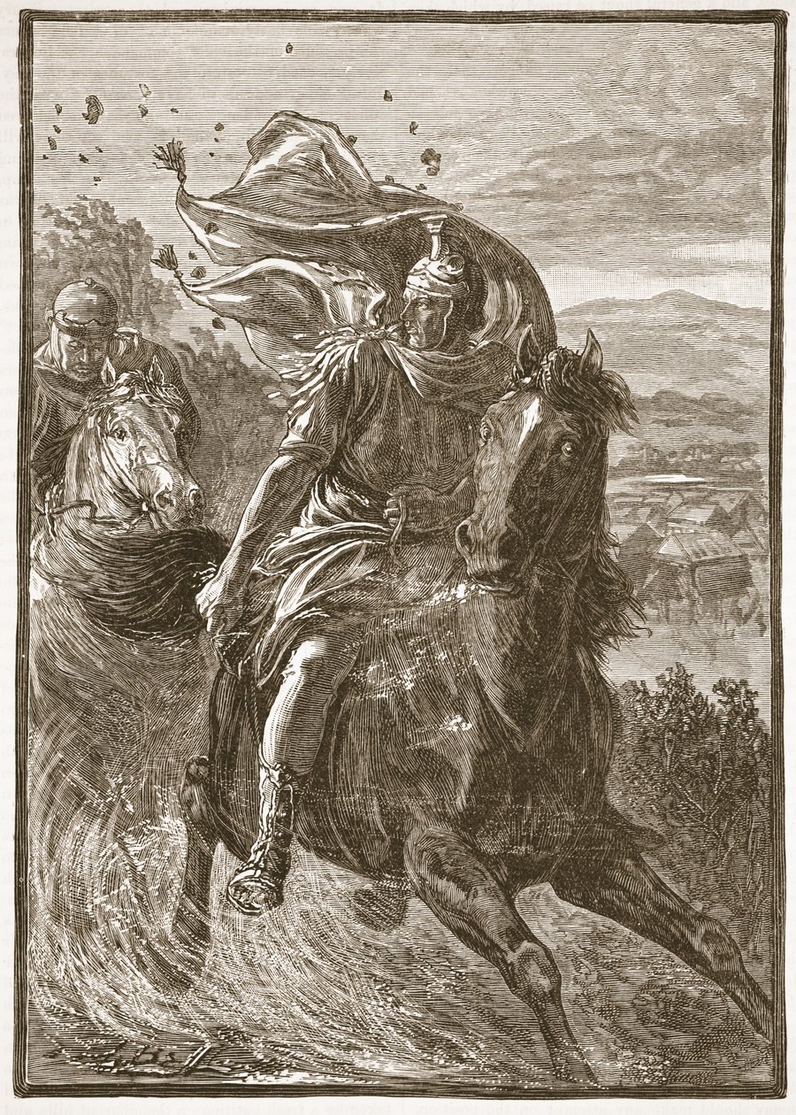 Huida de Pompeyo del campo de batalla de Farsalia de English School