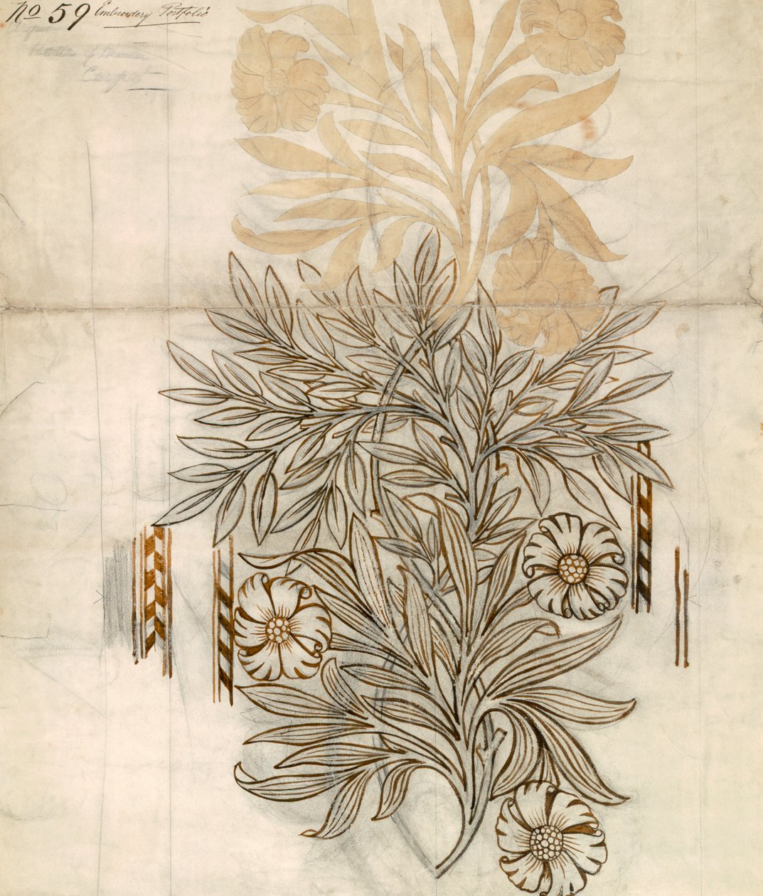 Diseño textil floral para Morris and Co. de English School