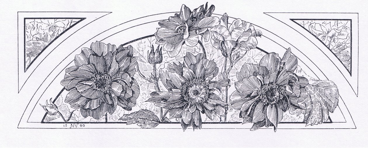 Diseños de flores, de The Magazine of Art 1893, Cassell and Company, 1893 de English School