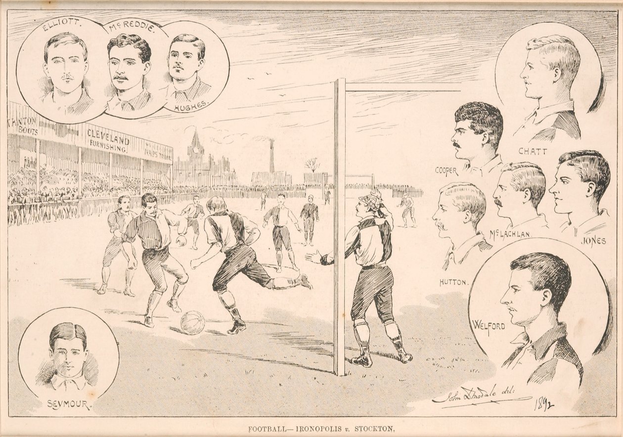 Fútbol - Ironopolis v. Stockton, 1892 de English School