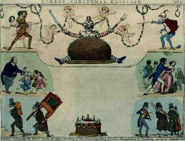 Sobre navideño de Fores, pub. por Messrs Fores, c.1840 de English School