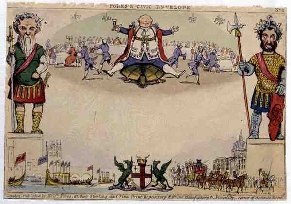 Sobre cívico de Fores, publicado por Messrs Fores, c.1840 (grabado coloreado) de English School