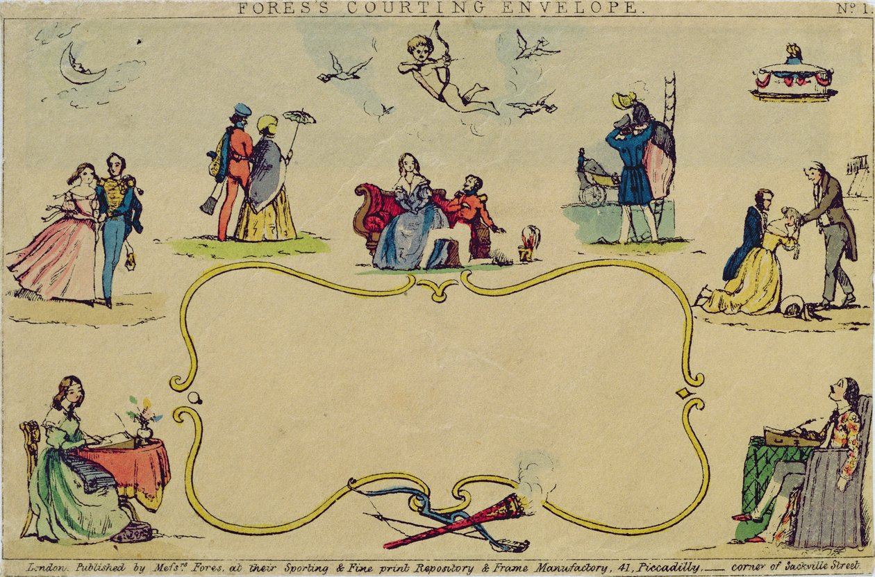 Sobre de cortejo de Foress, publicado por Messrs Fores de English School