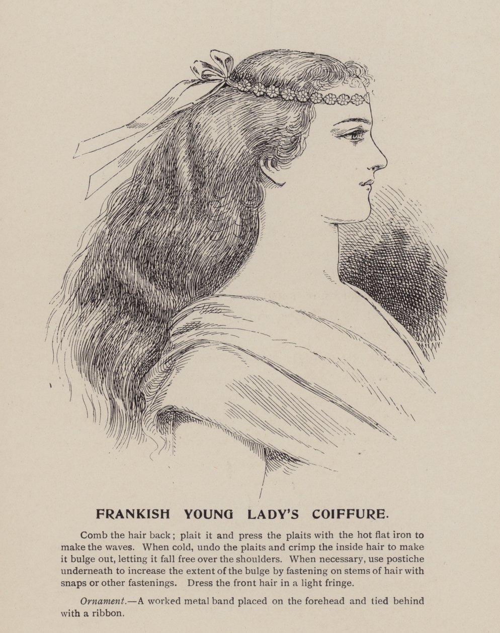 Coiffure de joven dama franca (grabado) de English School