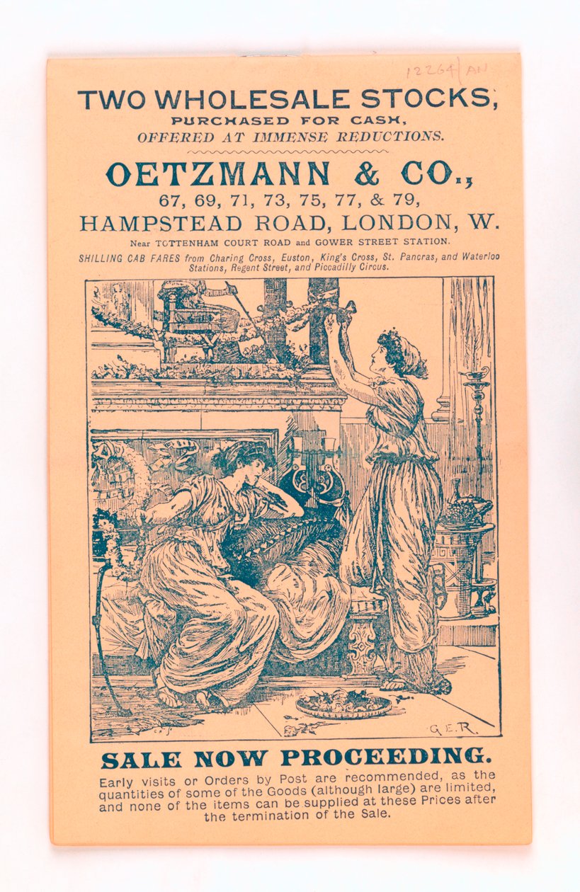 Portada de un catálogo de Oetzmann & Co., c.1885-90 de English School