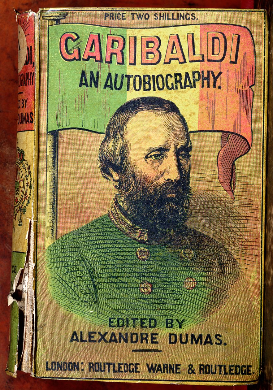 Portada de Garibaldi: Una autobiografía, editada por Alejandro Dumas, 1860 de English School