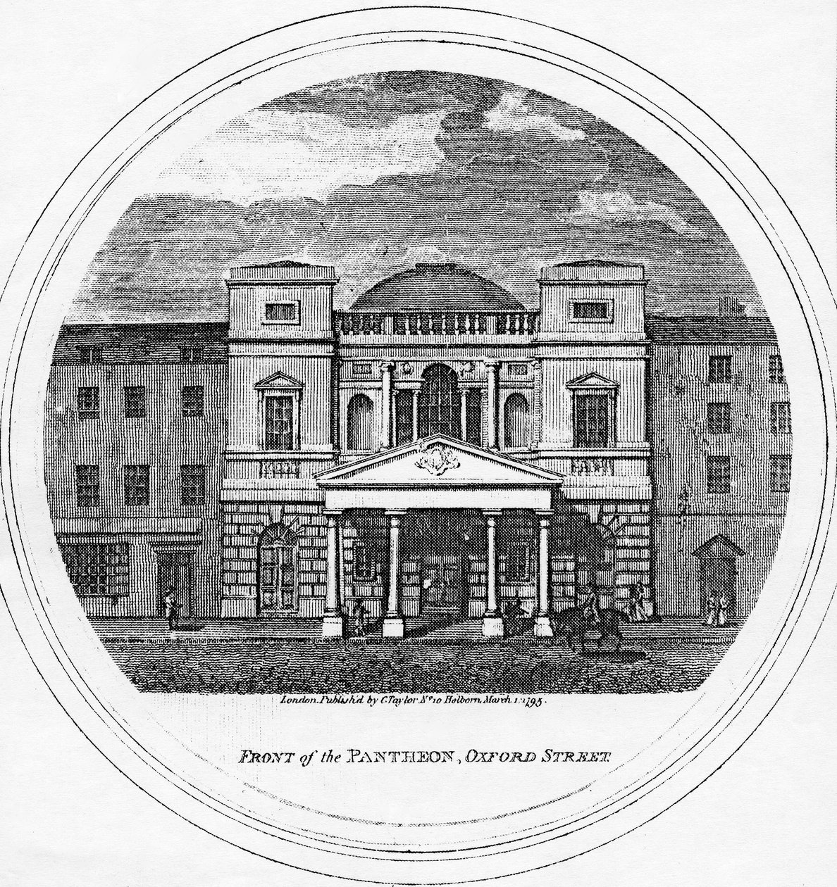 Frente del Panteón, Oxford Street, 1795 de English School