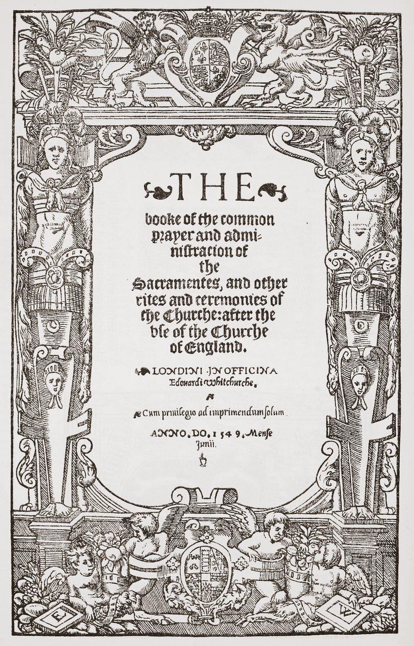 Frontispicio, El Libro de Oración Común, 1549 de English School