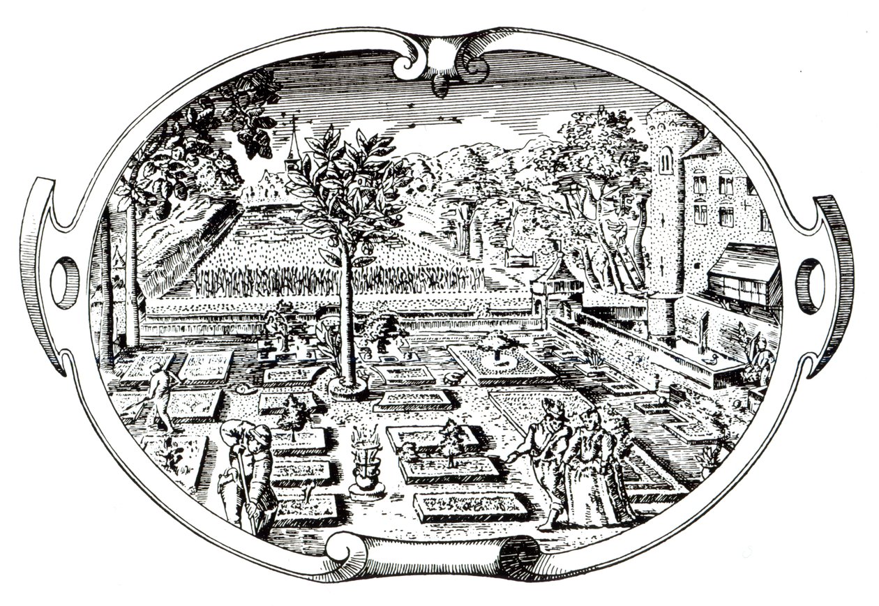 Frontispicio, de The Herball, por John Gerard (1545-1607), publicado en 1597 de English School