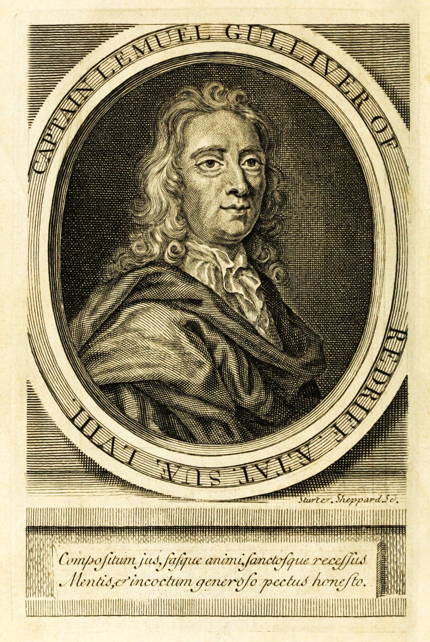 Retrato de portada del Capitán Lemuel Gulliver de 