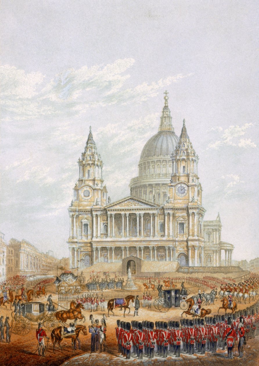 Funeral del difunto duque de Wellington (litografía en color) de English School