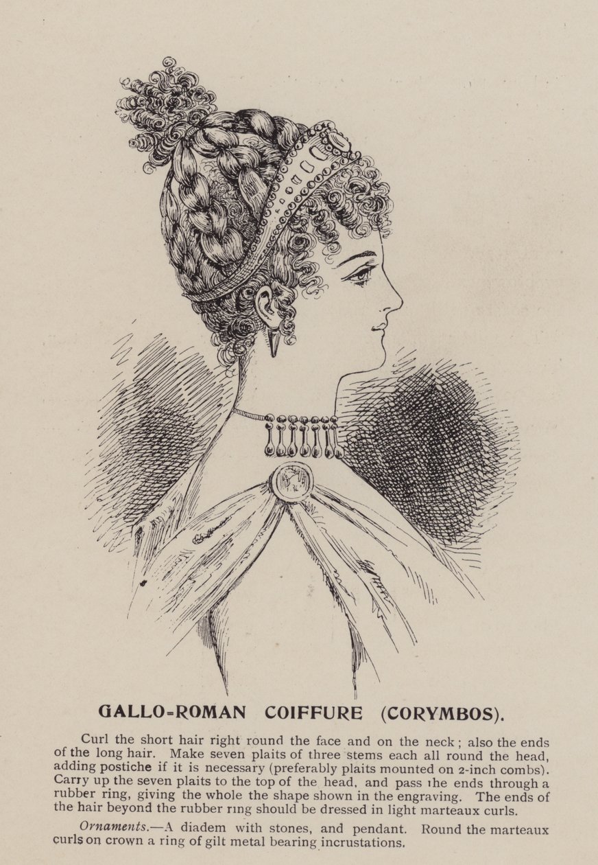 Coiffure galo-romana, Corymbos (grabado) de English School