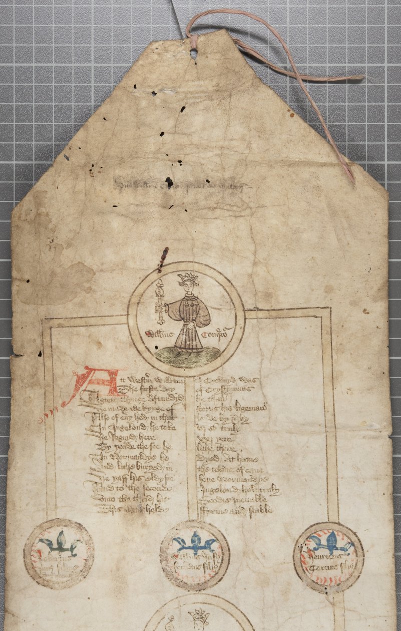 Rollo genealógico de los reyes de Inglaterra, c.1440-79 de English School