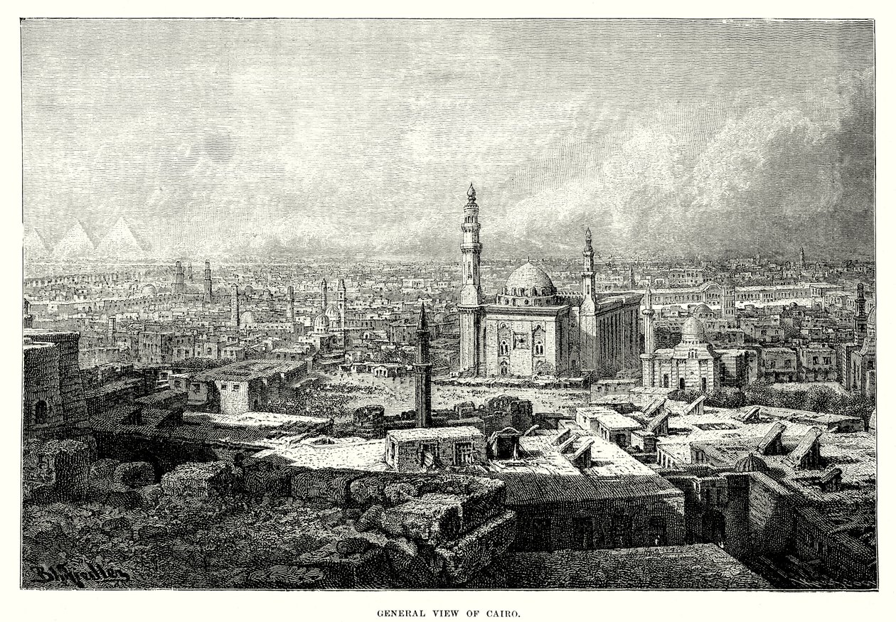 Vista general de El Cairo (grabado) de English School
