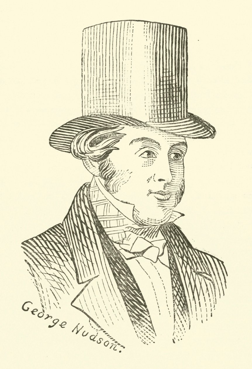 George Hudson, el rey del ferrocarril (grabado) de English School