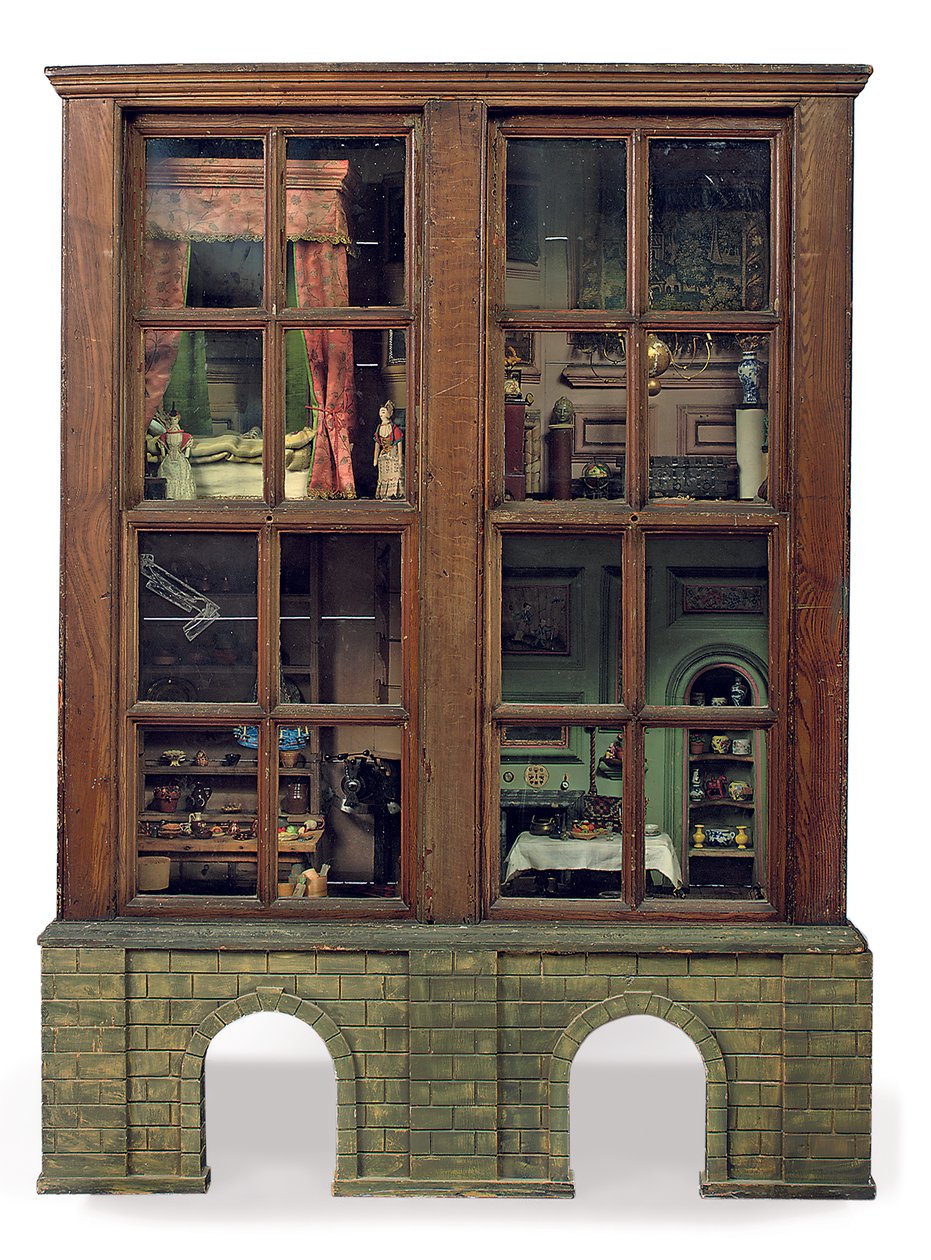 Casa de muñecas de cuatro habitaciones de George II, c.1750 de English School