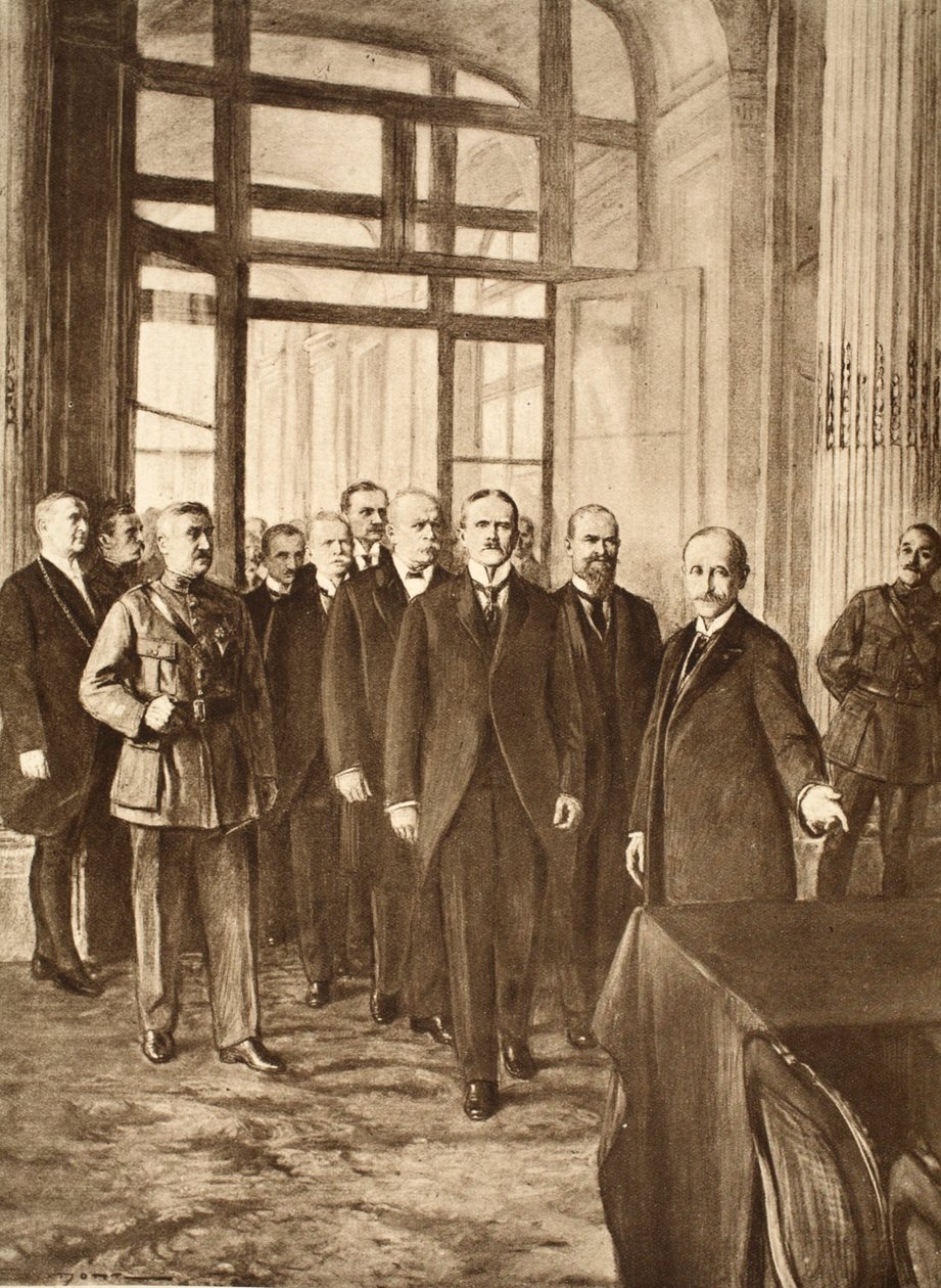 Políticos alemanes en el Palacio de Versalles, 1919 de English School