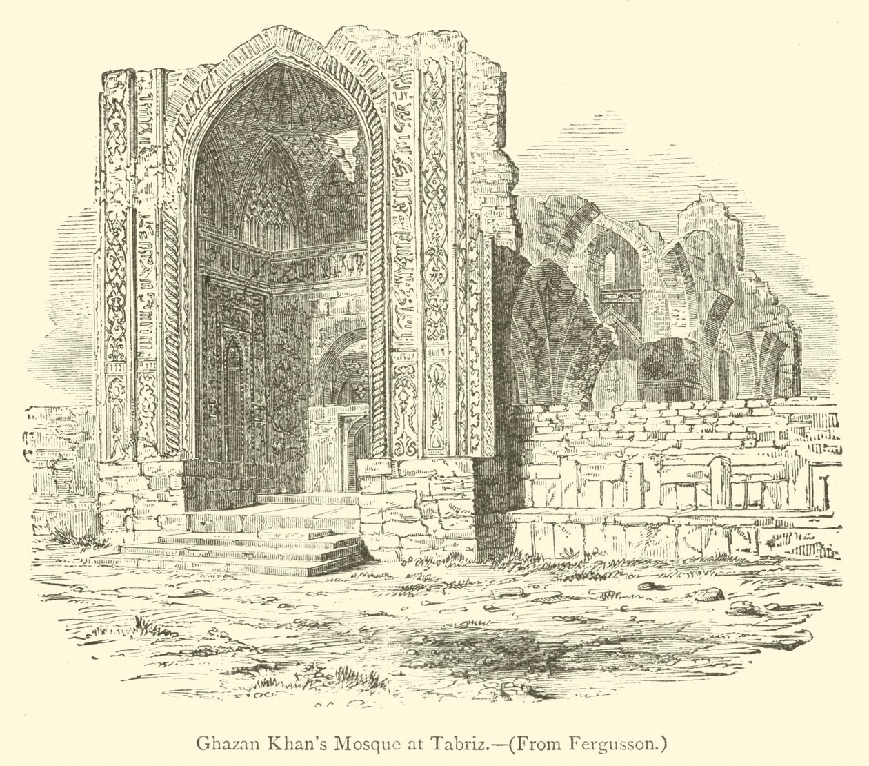 Mezquita de Ghazan Khan en Tabriz (grabado) de English School