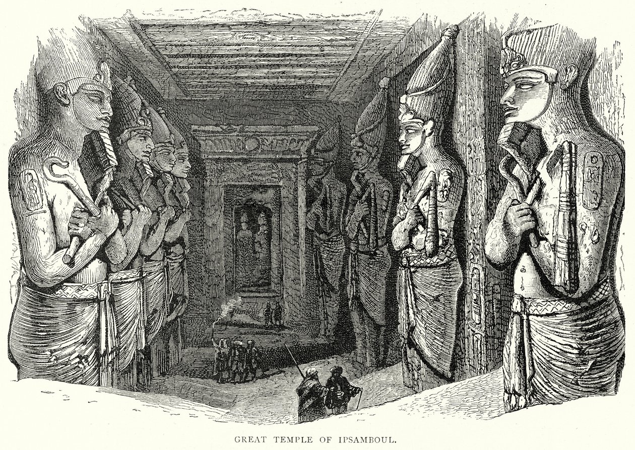 Gran Templo de Ipsamboul (grabado) de English School