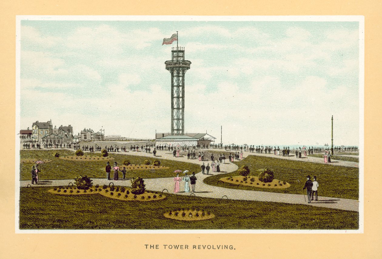 Great Yarmouth: The Tower Revolving (litografía en color) de English School
