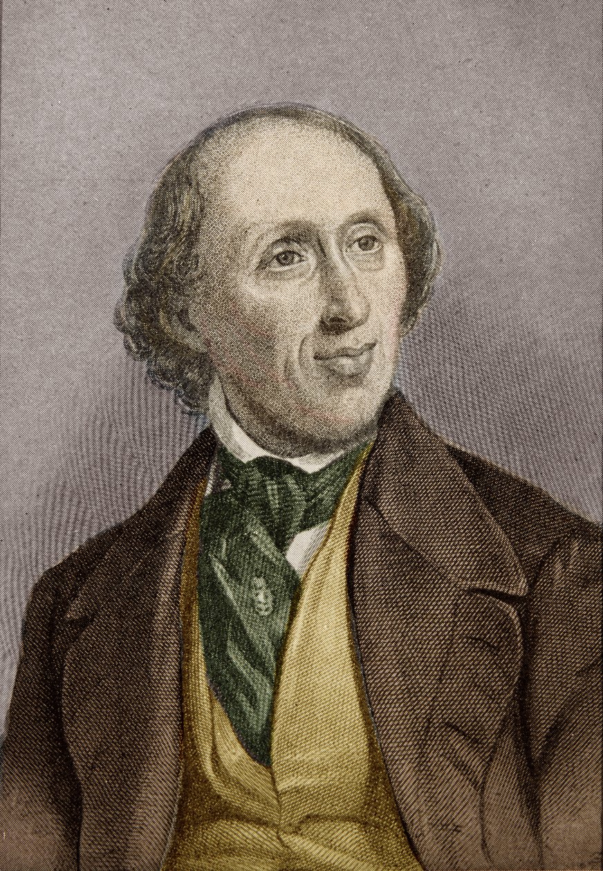 Hans Christian Andersen (1805-75) (coloración posterior) de English School