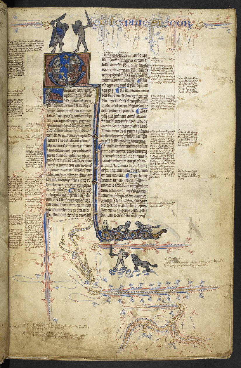 Harley MS 3487, f.4r Aristotle Physica, de 