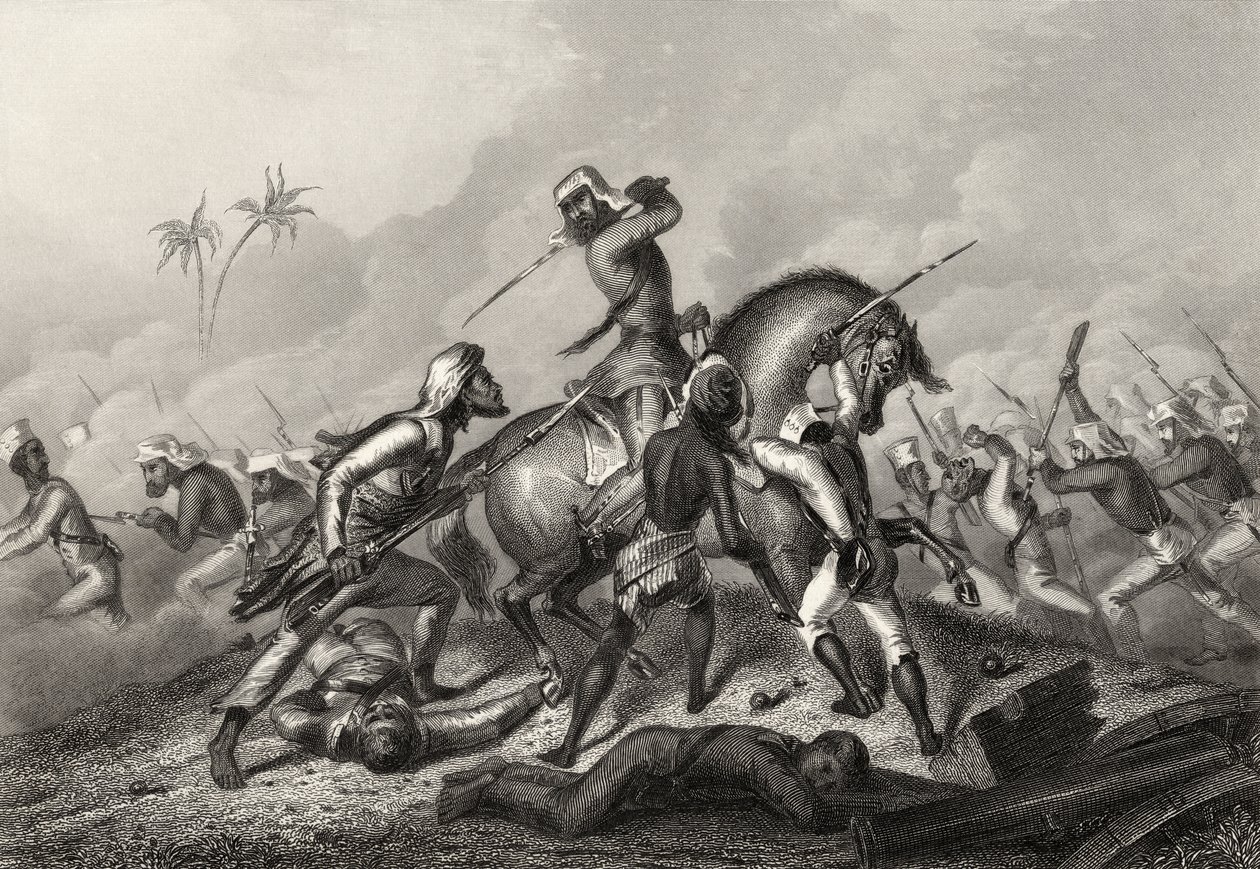 Columna de Havelock atacando a los amotinados antes de Cawnpore, de 
