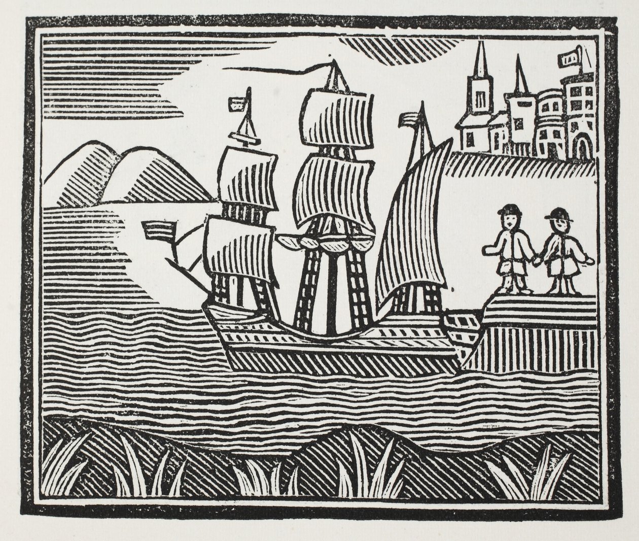 Zarpa en su viaje aventurero, ilustración de Chap-books del siglo XVIII de John Ashton, pub. 1882 de English School