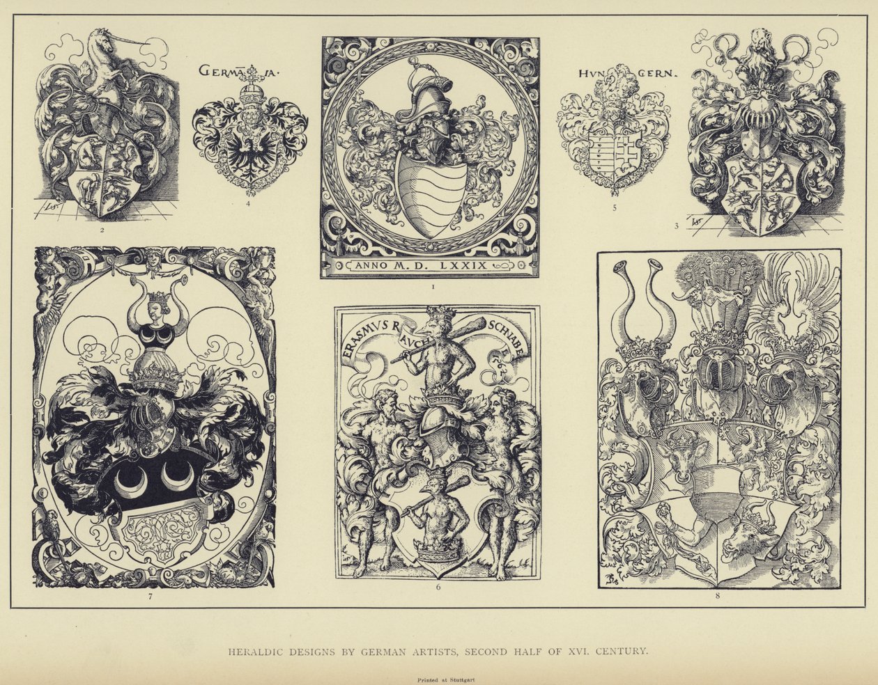 Diseños heráldicos de artistas alemanes, segunda mitad del siglo XVI (litografía) de English School