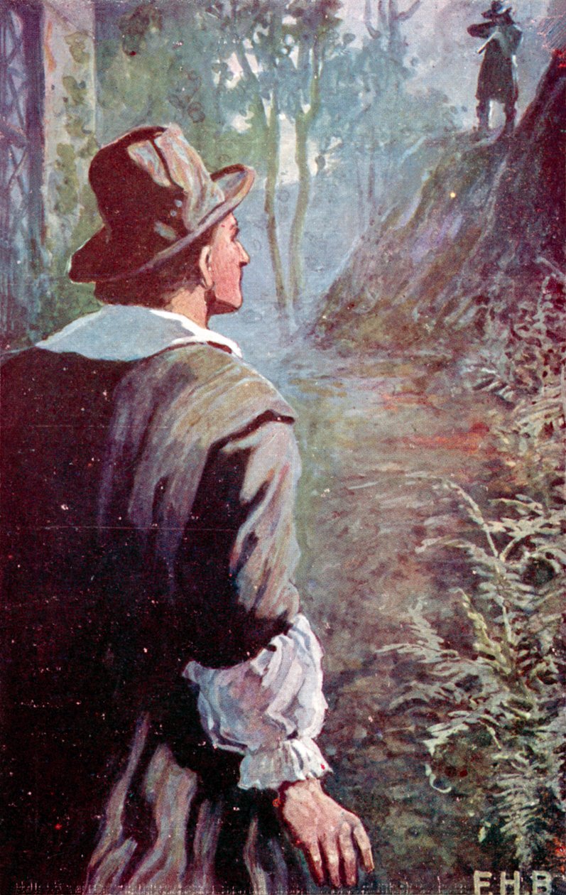 "Su pistola me apuntaba de lleno" (litografía en color) de English School