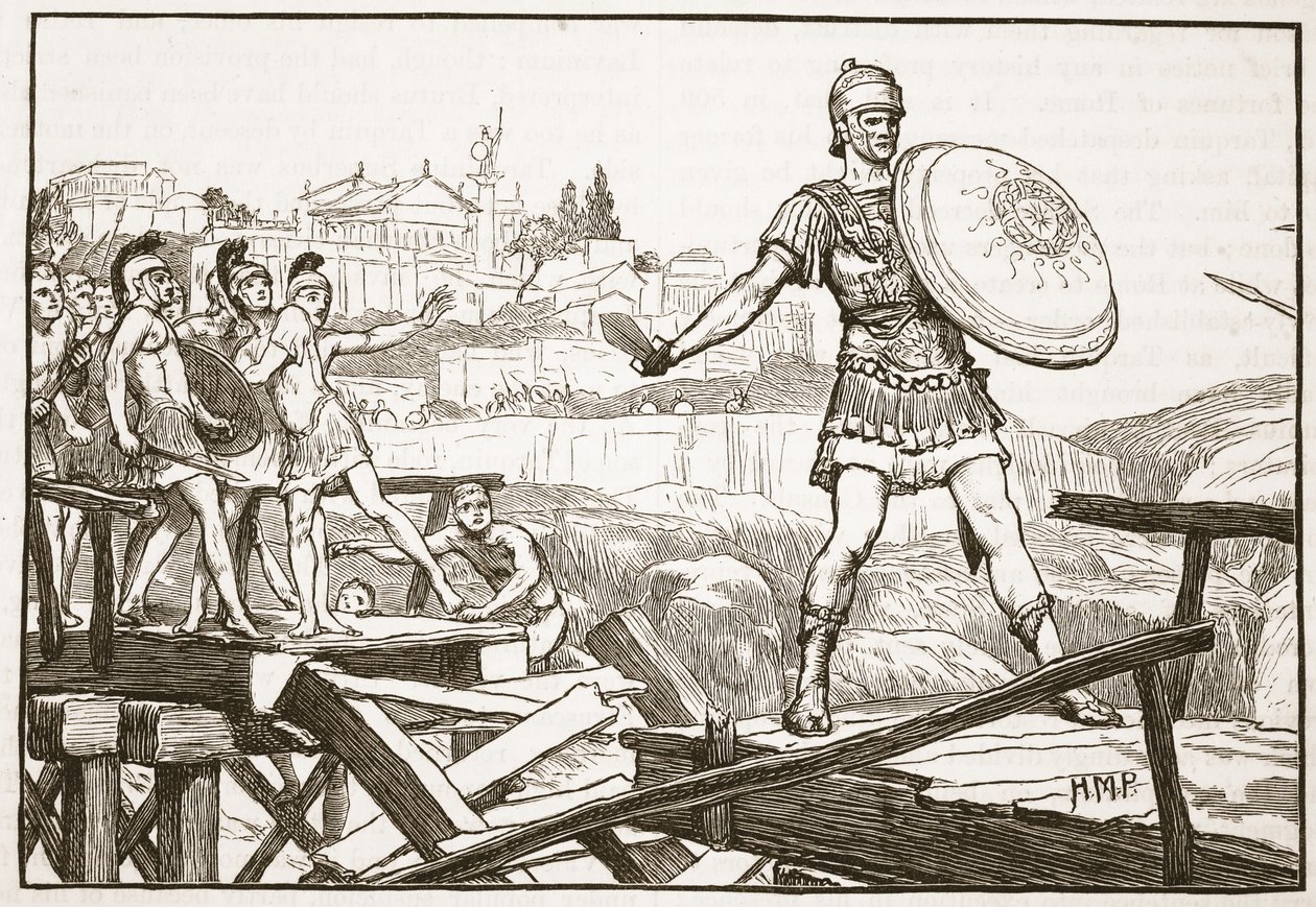 Horacio Cocles defendiendo el puente de English School
