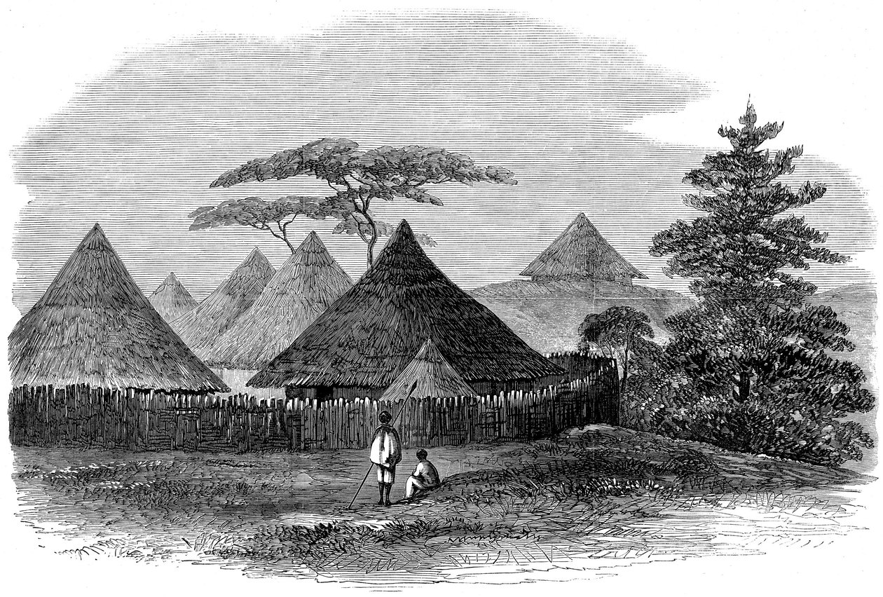 Casa en Magdala, de La expedición británica a Abisinia, 1868 de English School