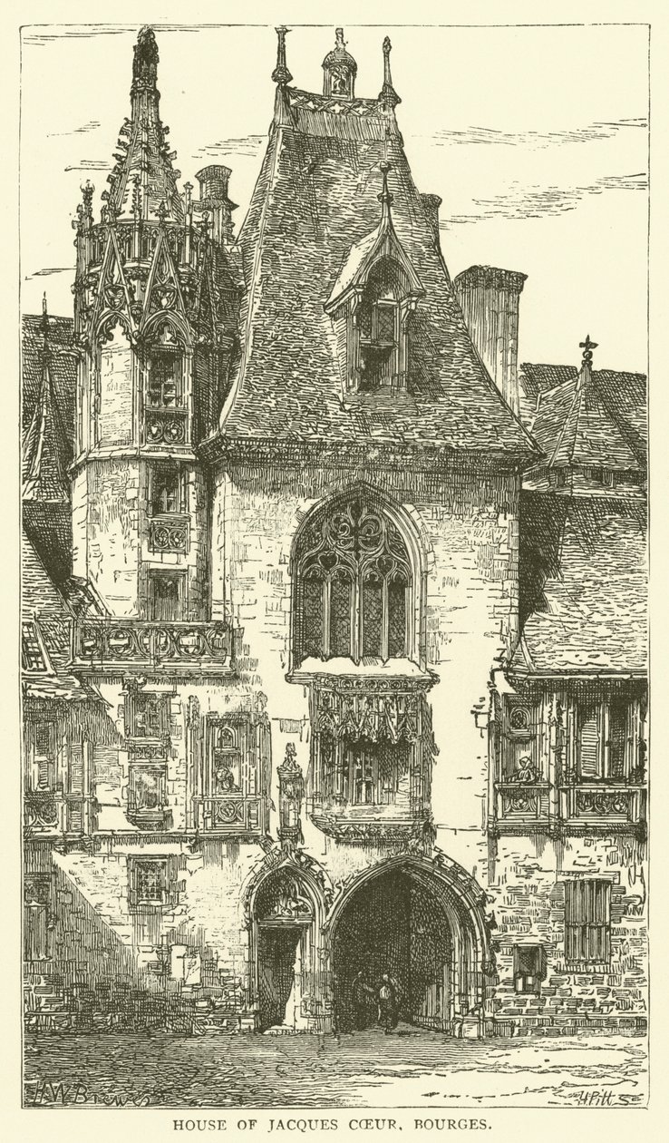 Casa de Jacques Coeur, Bourges (grabado) de English School