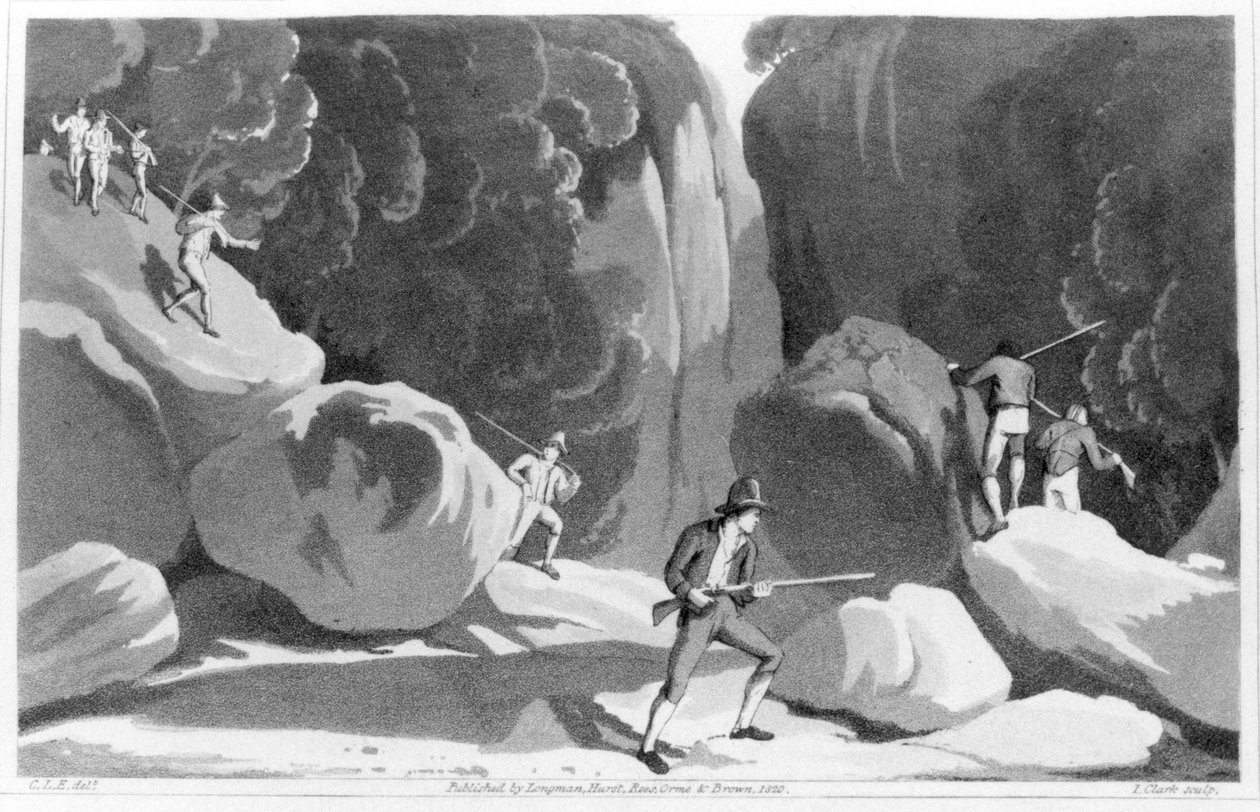 Cazando bandidos en Italia, de Tres Meses Pasados en las Montañas al Este de Roma en 1819 por Maria Graham (1785-1842) 1820 de English School
