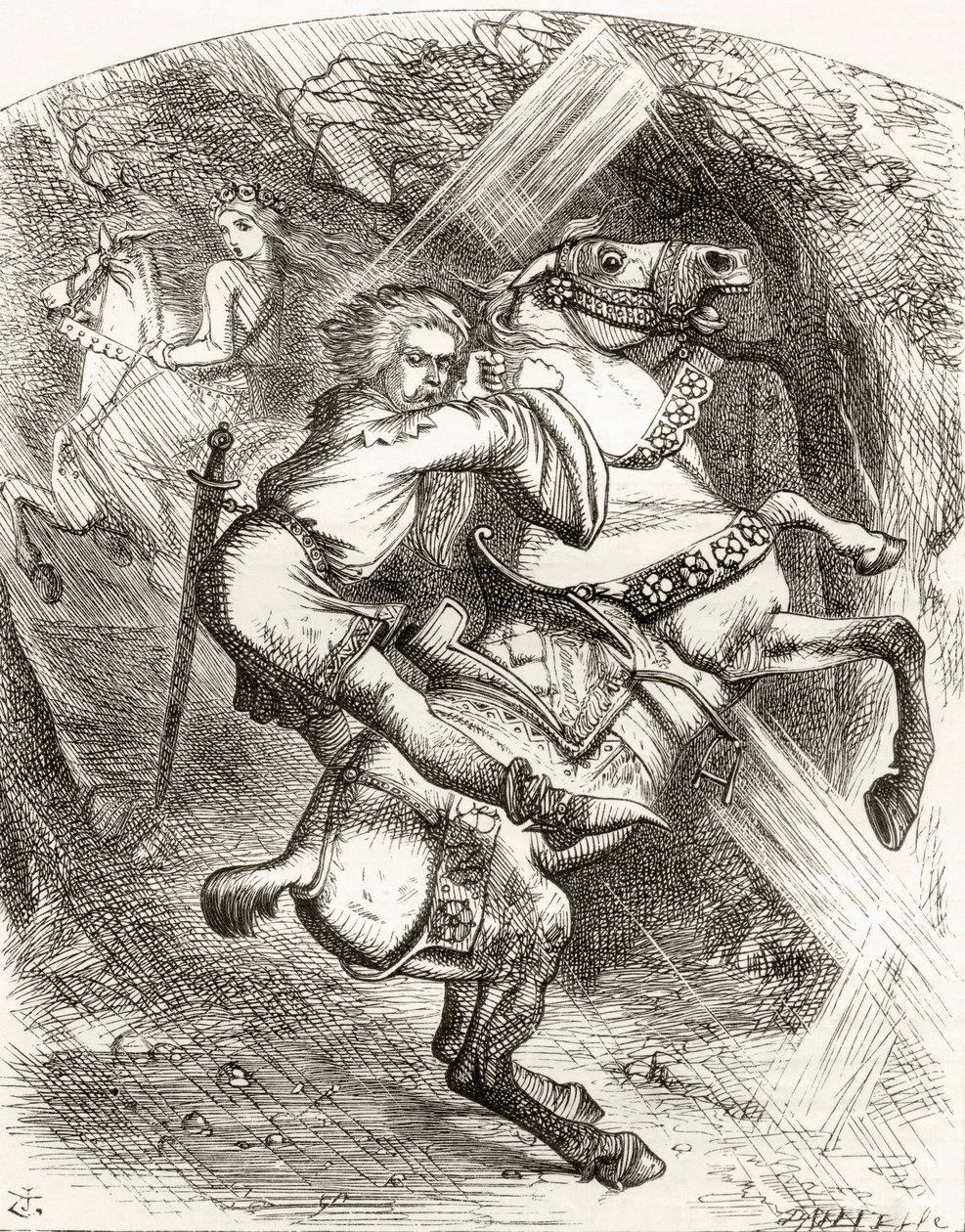 Ilustración después de J. Tenniel para el poema 