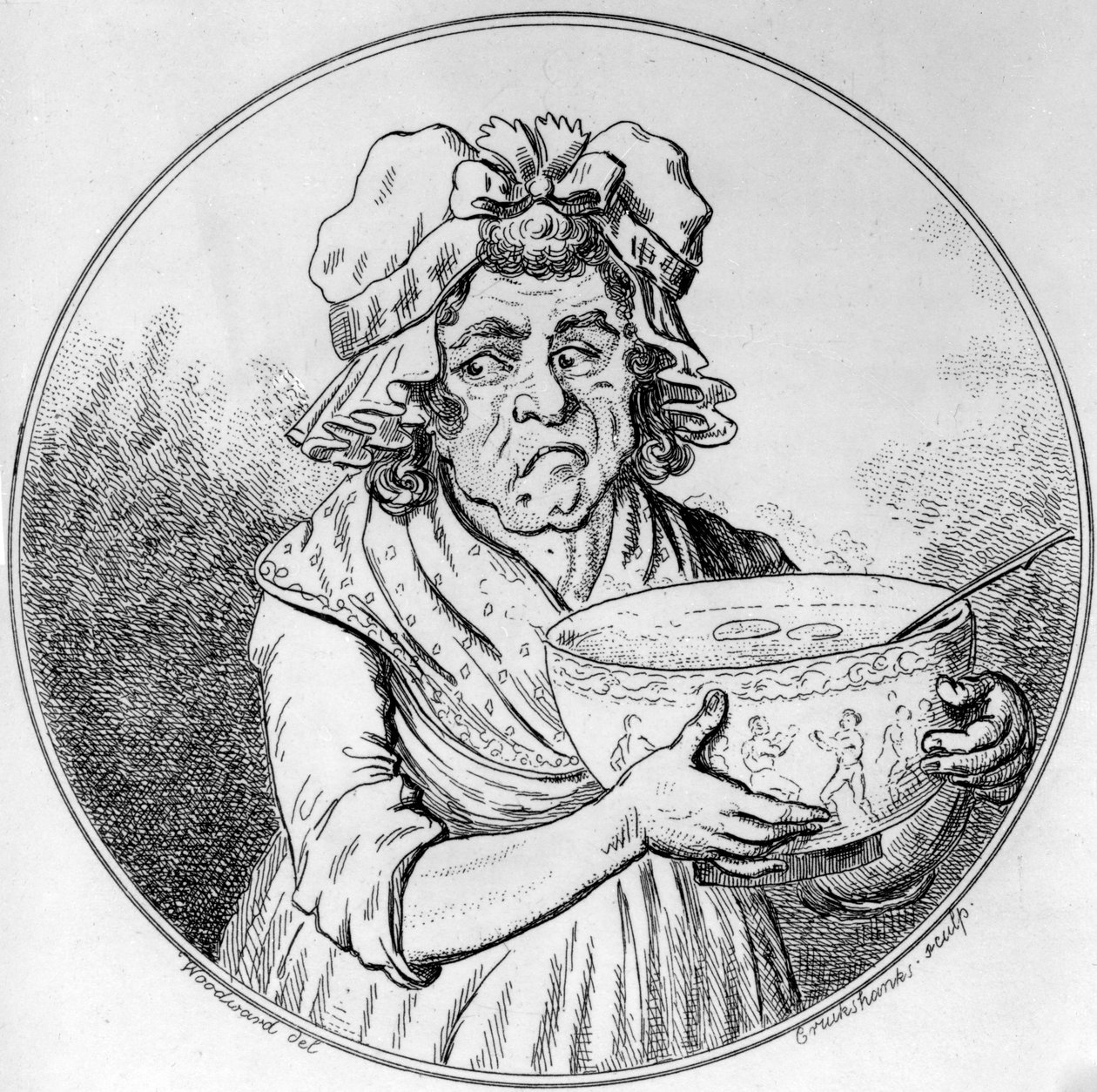 Ilustración, por George Moutard Woodward, grabado por Isaak Cruickshank, publicado por Allen&West, 1796 de English School