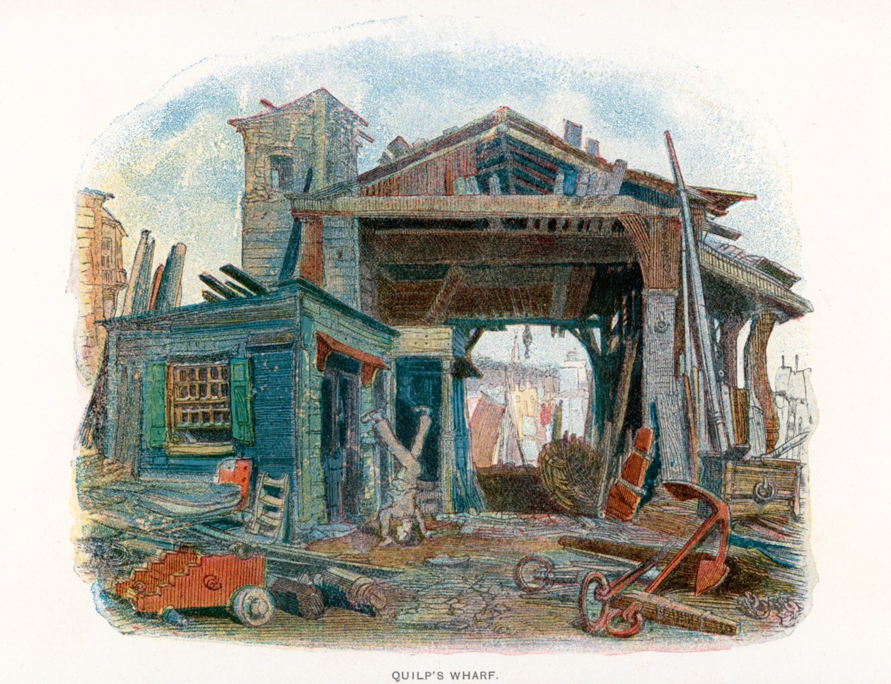 Ilustración para The Old Curiosity Shop (litografía en color) de English School