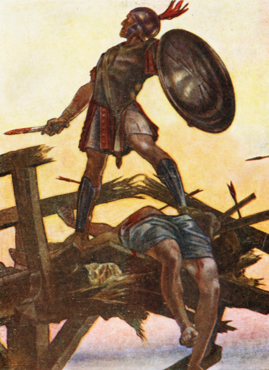 Ilustración para relatos de la Historia romana (litografía en color) de English School