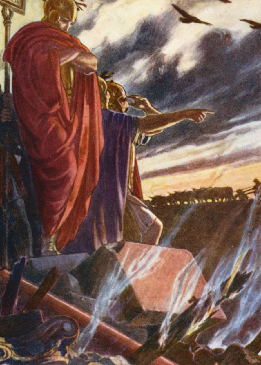 Ilustración para relatos de la Historia romana (litografía en color) de English School