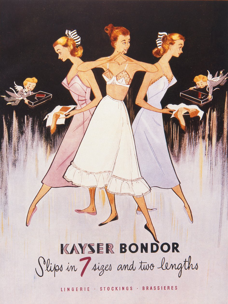 Ilustración del catálogo de Kayser Bondor, c.1955 de English School