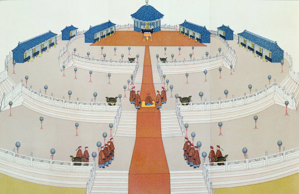 Culto Imperial de Shangti en el Altar del Cielo en Pekín, ilustración de El Reino Medio por Samuel Wells Williams (1812-84) 1883 de English School