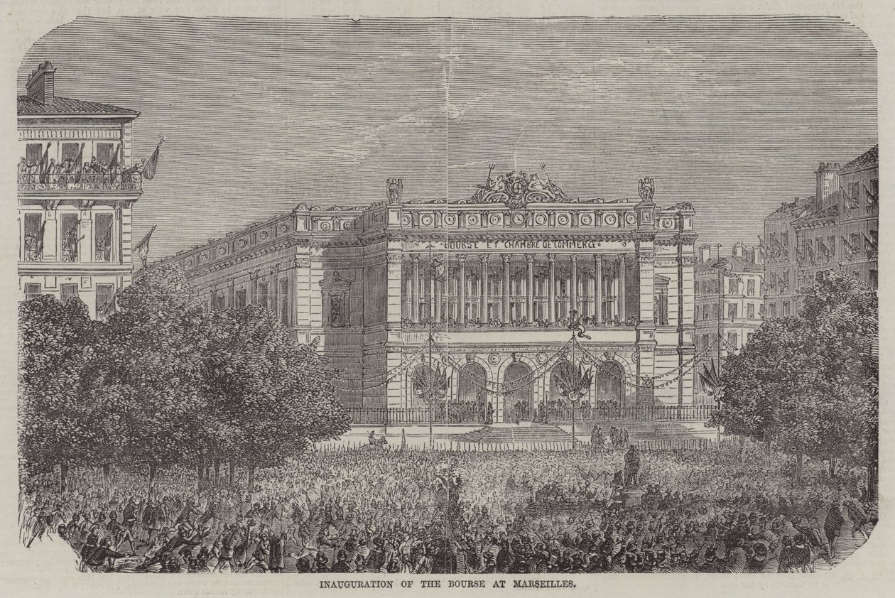 Inauguración de la Bolsa de Marsella (grabado) de English School