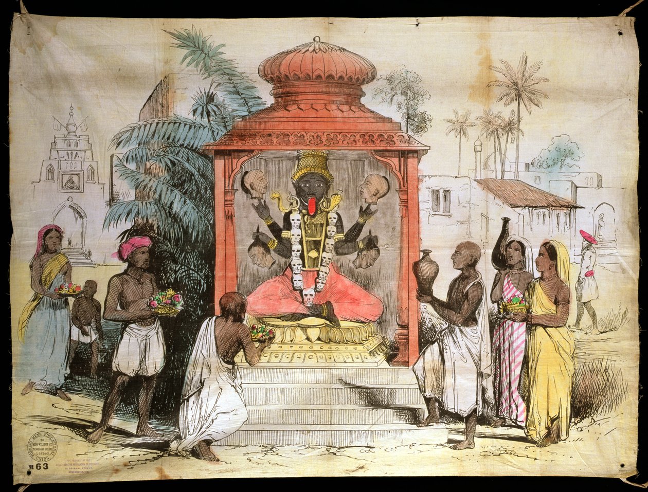India, Figura y adoración de Kali, c.1850 de English School