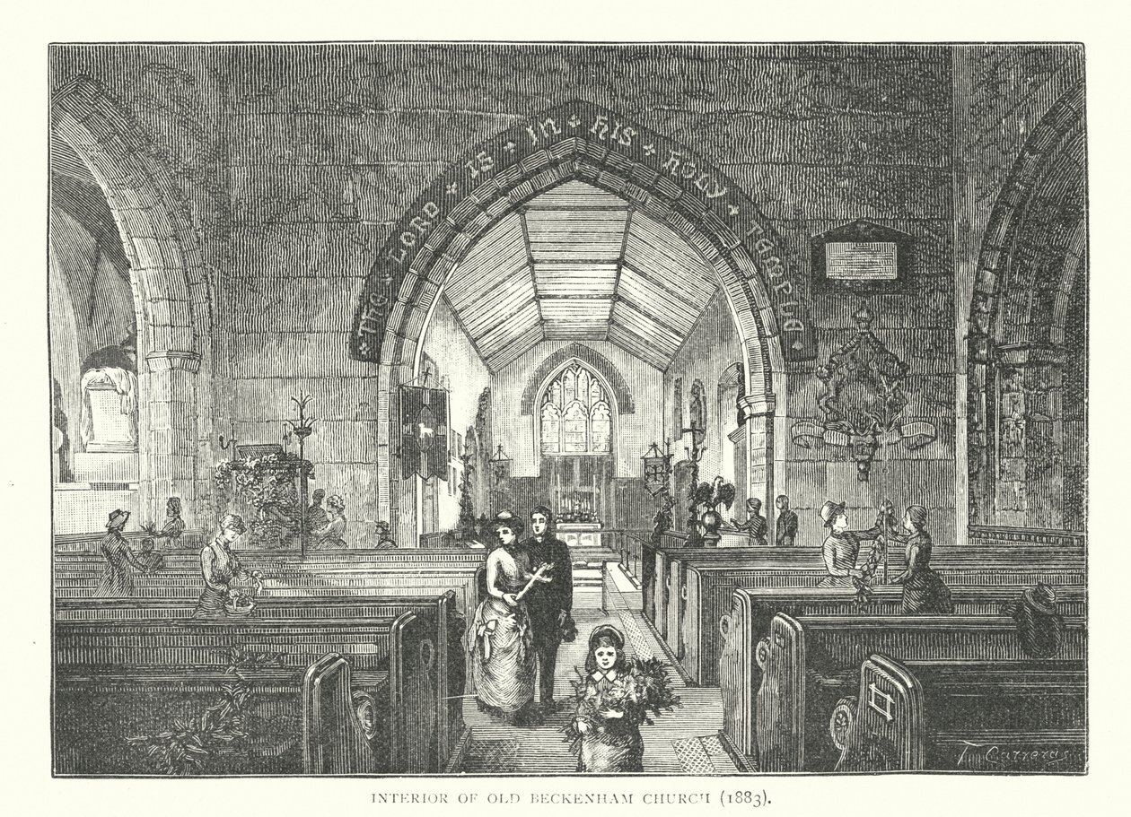 Interior de la antigua iglesia de Beckenham de English School
